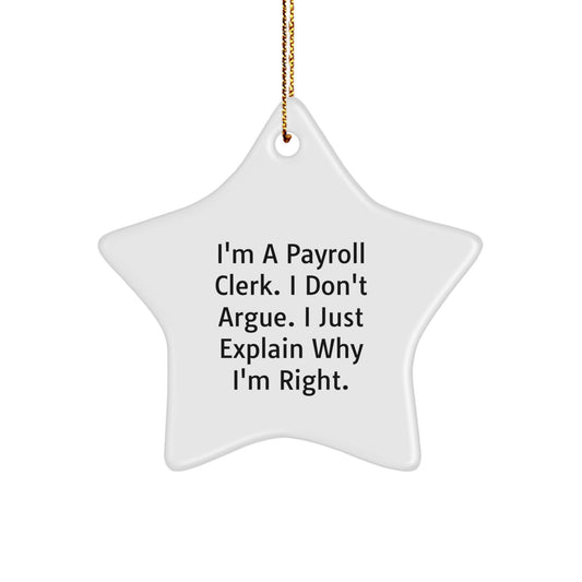 Funny Payroll Clerk Star Ornament Gifts from Friends to Payroll Clerk at Christmas Unique Gifts - Image 1