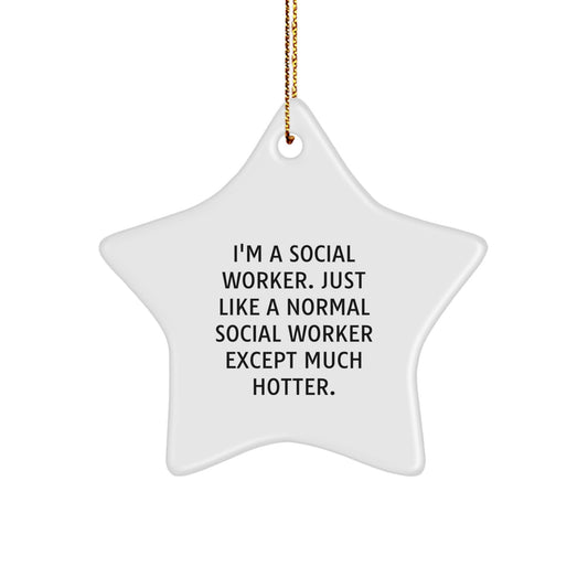Funny Social Worker Gifts from Friends - Social Worker Star Ornament for Christmas Unique Ideas - Image 1