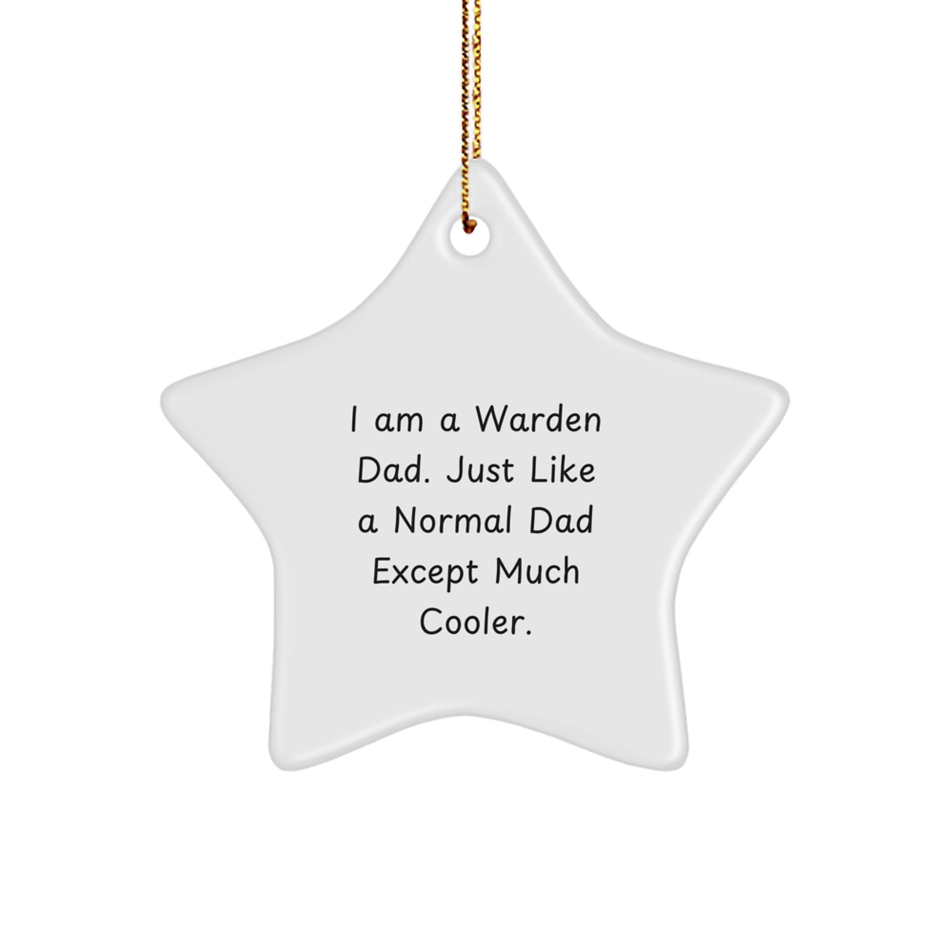 Cool Warden Dad Christmas Ornament Gift for Friends - Image 1
