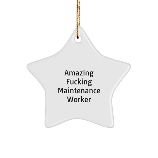 Christmas Gift for Her Maintenance Worker Star Ornament Present - Image 1