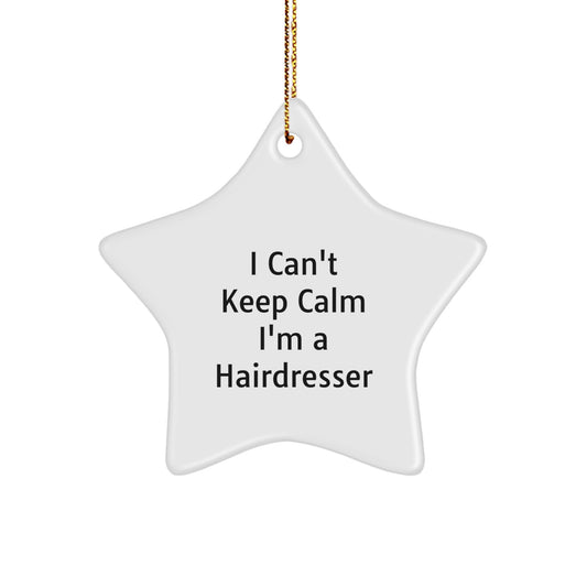 Funny Hairdresser Star Ornament Gifts from Friends to Hairdresser Colleagues for Christmas - Image 1