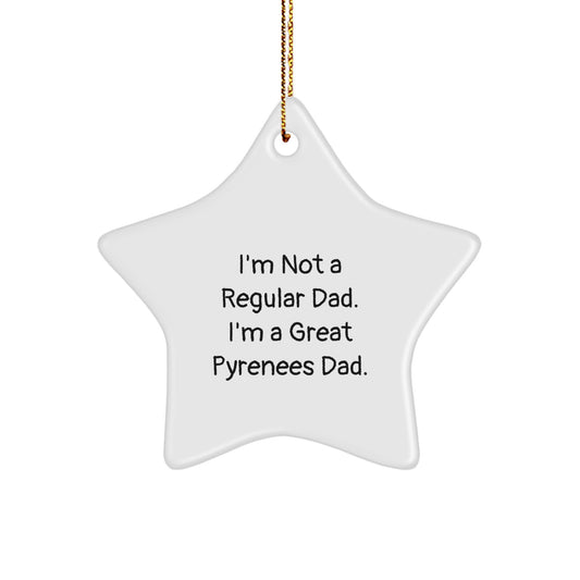 Funny Great Pyrenees Dad Gifts for Men from Family - Great Pyrenees Dog Star Ornament, Christmas Unique Decorations - Image 1