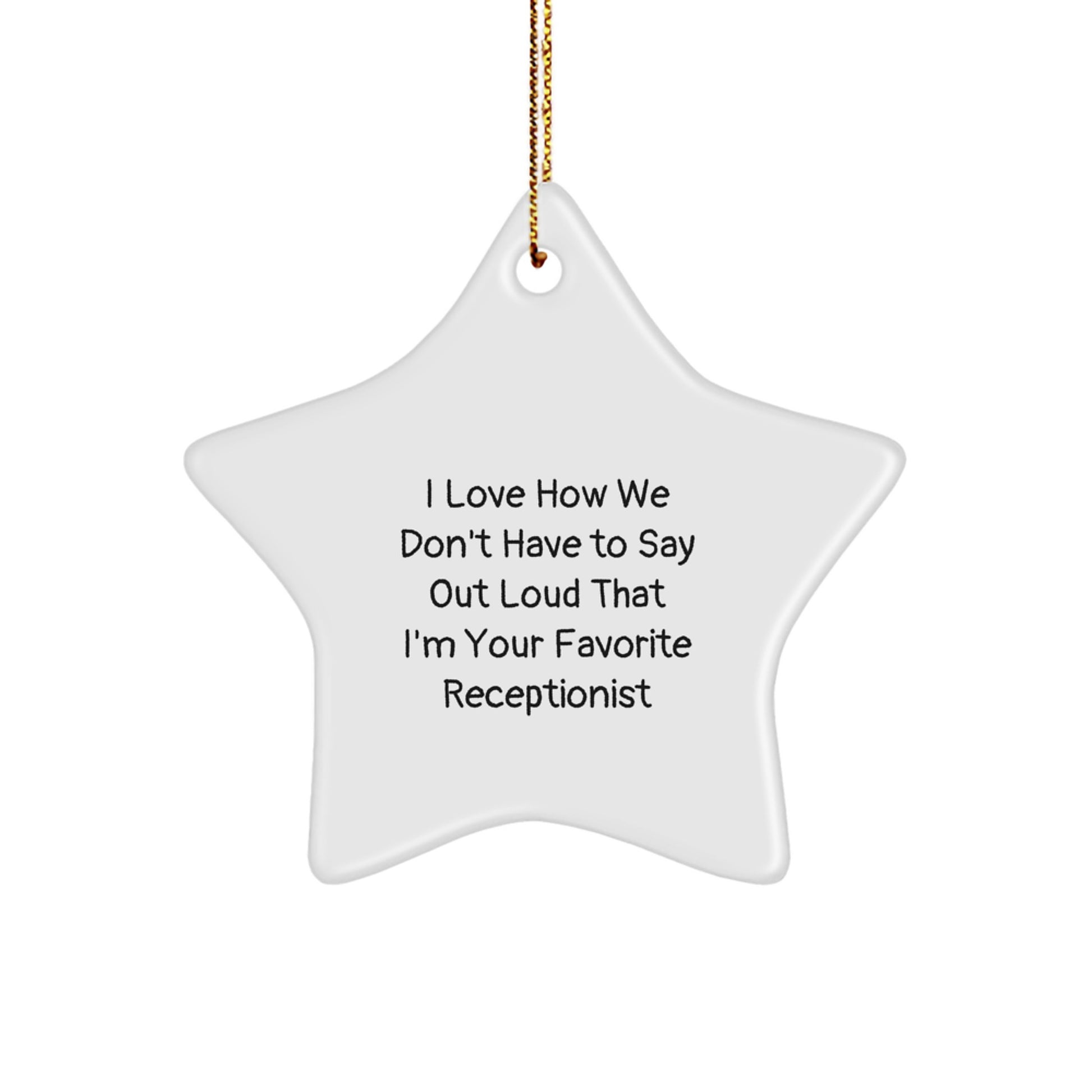 Funny Receptionist Star Ornament Gifts from Men, Women, Coworkers to Favorite Receptionist, Star Decoration for Christmas Unique Gifts - Image 1