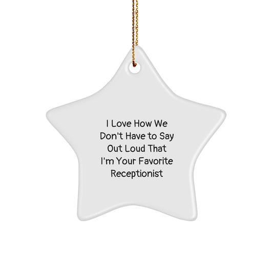 Funny Receptionist Star Ornament Gifts from Men, Women, Coworkers to Favorite Receptionist, Star Decoration for Christmas Unique Gifts - Image 1
