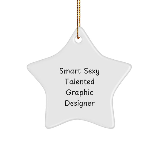 Funny Graphic Designer Star Ornament Gifts from Family for Men, Women, Friends, Coworkers, or Family Members - Unique Christmas Decorations - Image 1