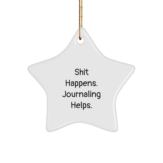 Funny Journaling Star Ornament Gifts from Family for Women Journaling Enthusiasts at Christmas, Holiday Decorations - Image 1