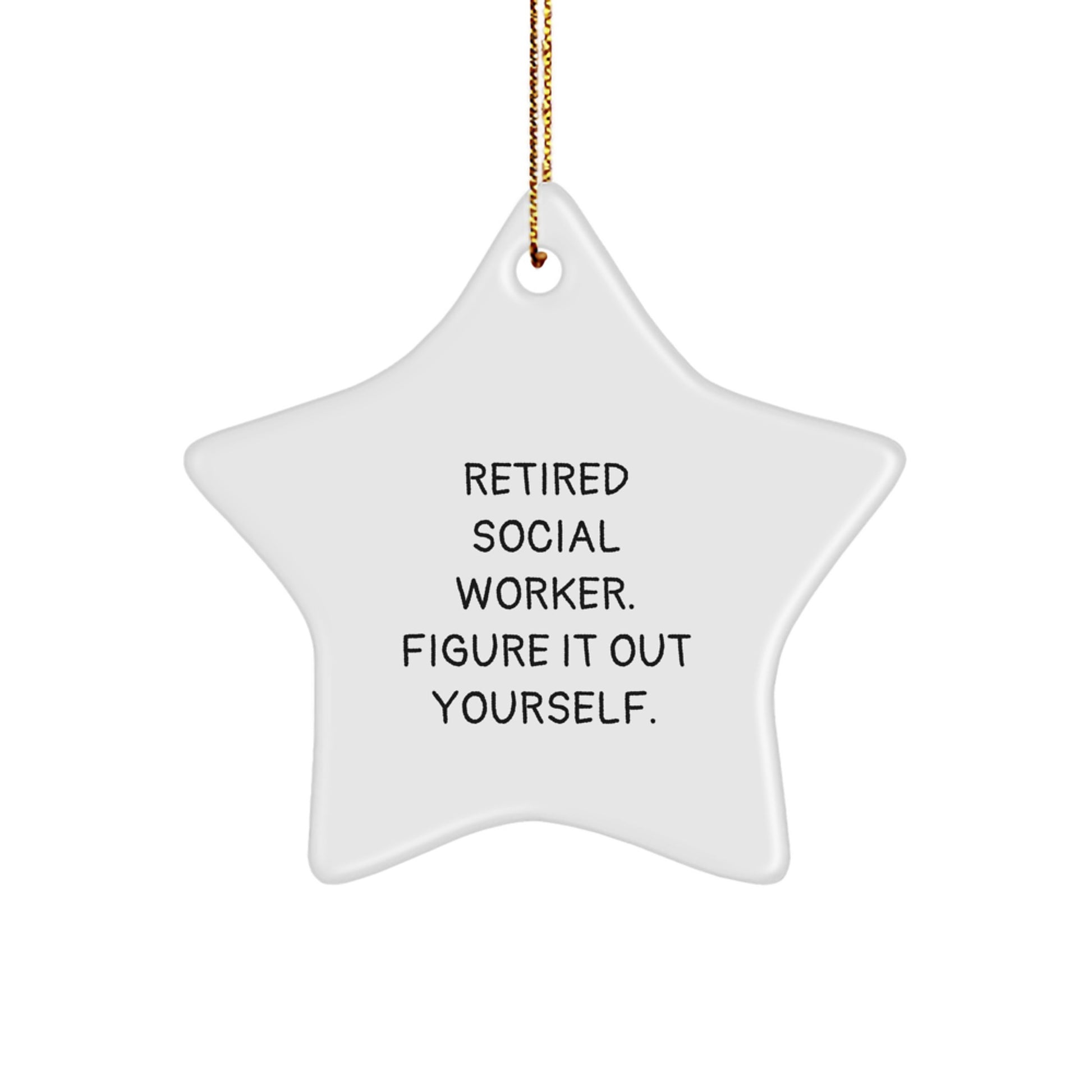 Funny Gift for Social Workers, Star Ornament with Inspirational Quote, Christmas Unique Gifts from Friends for Coworkers - Image 1
