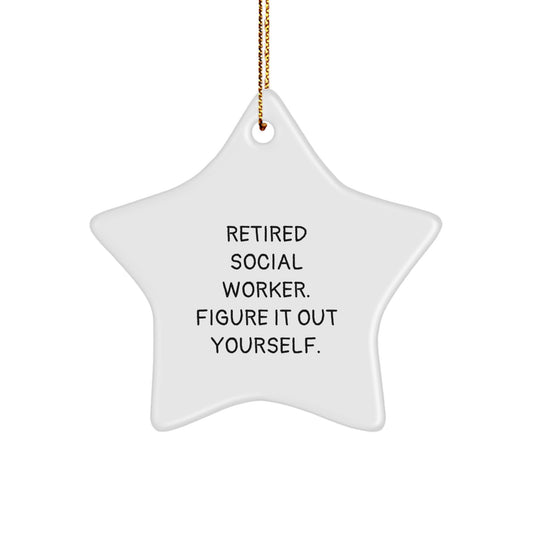 Funny Gift for Social Workers, Star Ornament with Inspirational Quote, Christmas Unique Gifts from Friends for Coworkers - Image 1