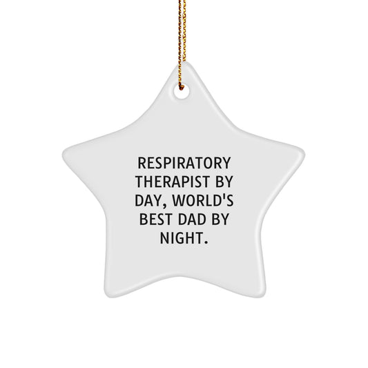 Funny Gifts for Respiratory Therapist - World's Best Dad Star Ornament, Perfect for Christmas Unique Gifts from Men to Respiratory Therapist - Image 1