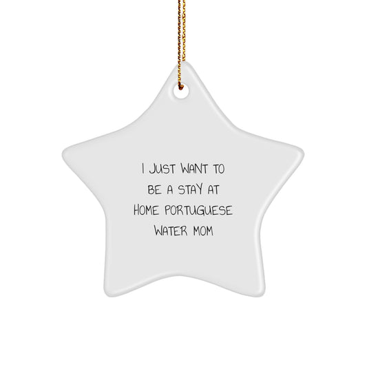 Funny Portuguese Water Dog Mom Star Ornament Gifts from Family - Christmas Unique Gifts for Portuguese Water Dog Enthusiasts - Image 1