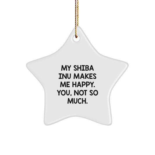 Funny Shiba Inu Dog Lover Christmas Unique Gifts from Friends, Funny Gifts for Men, Women, or Coworkers, Star Ornament - Image 1