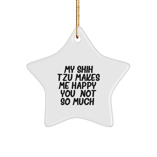 Shih Tzu Dog Lover Gifts from Friends, Shih Tzu Dog Decorations, Funny Christmas Unique Gifts for Home, Shih Tzu Dog Star Ornament - Image 1