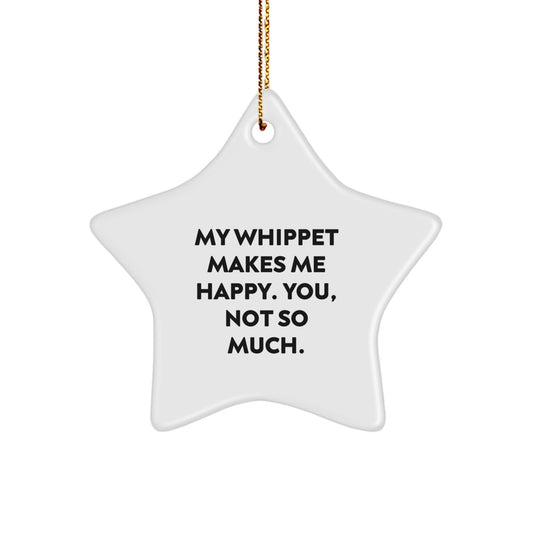 Funny Whippet Dog Star Ornament Gifts from Friends for Christmas Unique Presents - Image 1