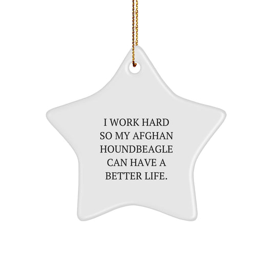 Funny Afghan Hound Dog Lover Gifts from Friends for Men - Unique Christmas Unique Star Ornament for Pet Owners - Image 1