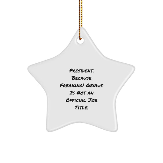 Unique President Star Ornament Funny Gifts from Friends and Family for President on Christmas - Image 1