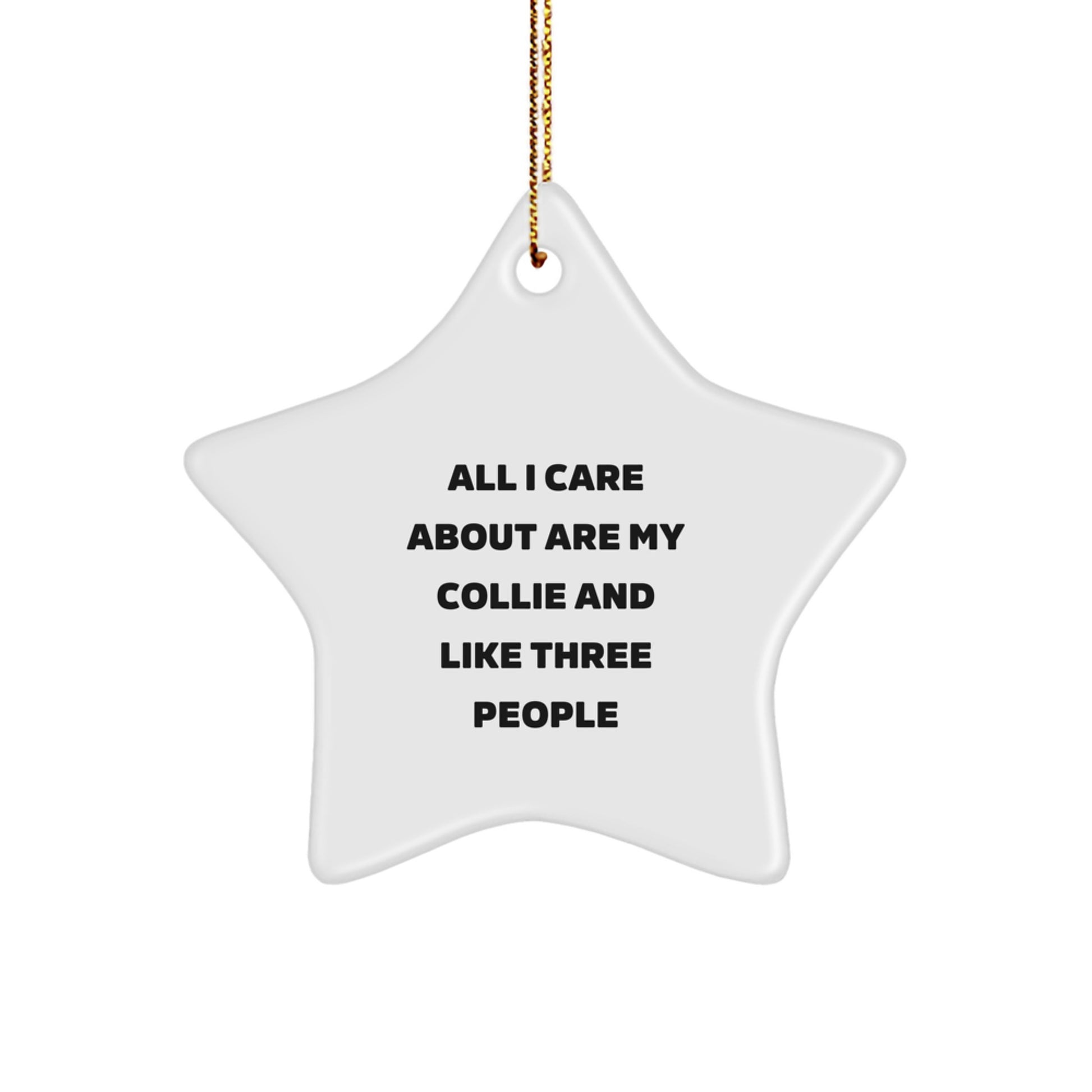 Funny Collie Dog Lover Gifts, Star Ornament for Men, Women, Friends, and Family - All I Care About Are My Collie And Like Three People, Christmas Unique Gifts from Friends - Image 1