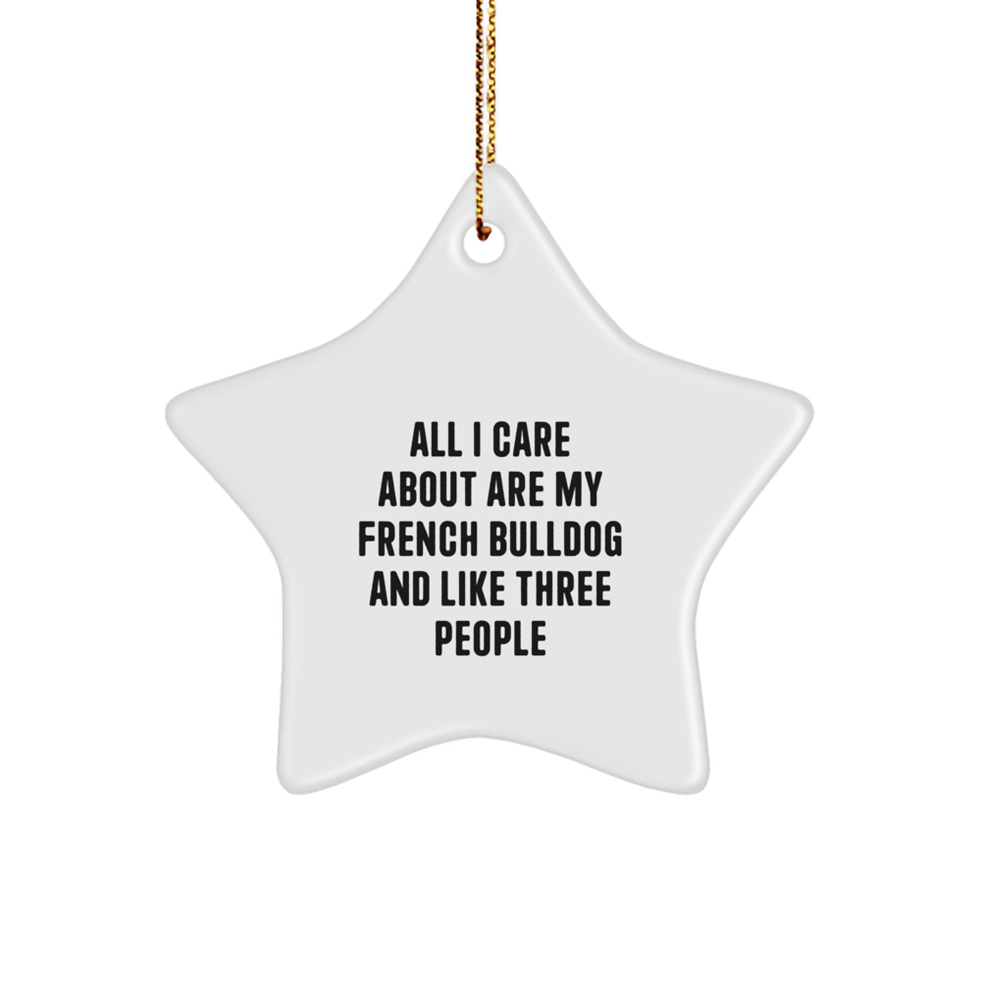 French Bulldog Lover's Star Ornament, Gifts from Friends and Family for French Bulldog, All I Care About Are My French Bulldog And Like Three People, Christmas Unique Gifts - Image 1