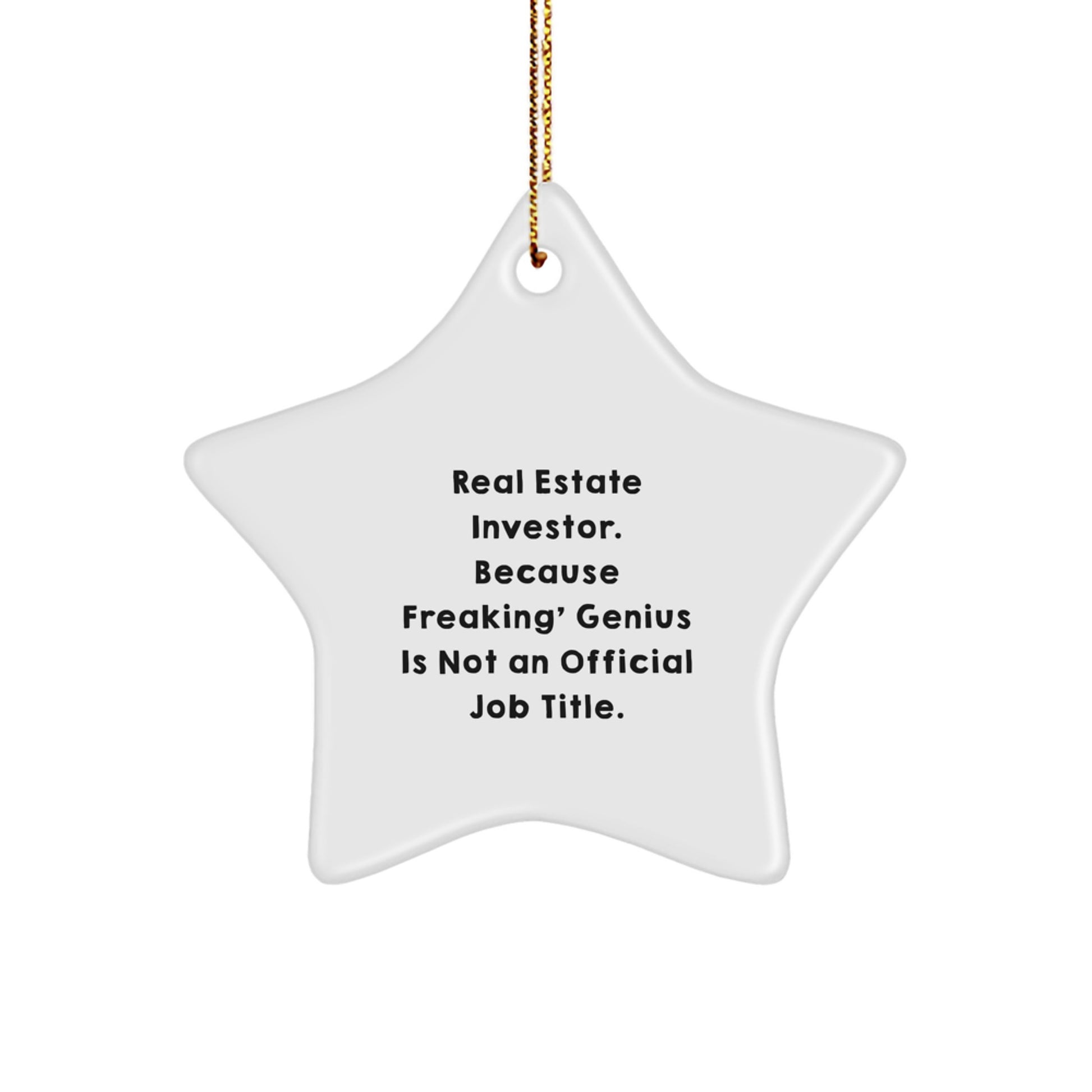 Funny Real Estate Investor Star Ornament Gifts from Family for Men, Unique Christmas Decorations with Inspirational Quote - Image 1