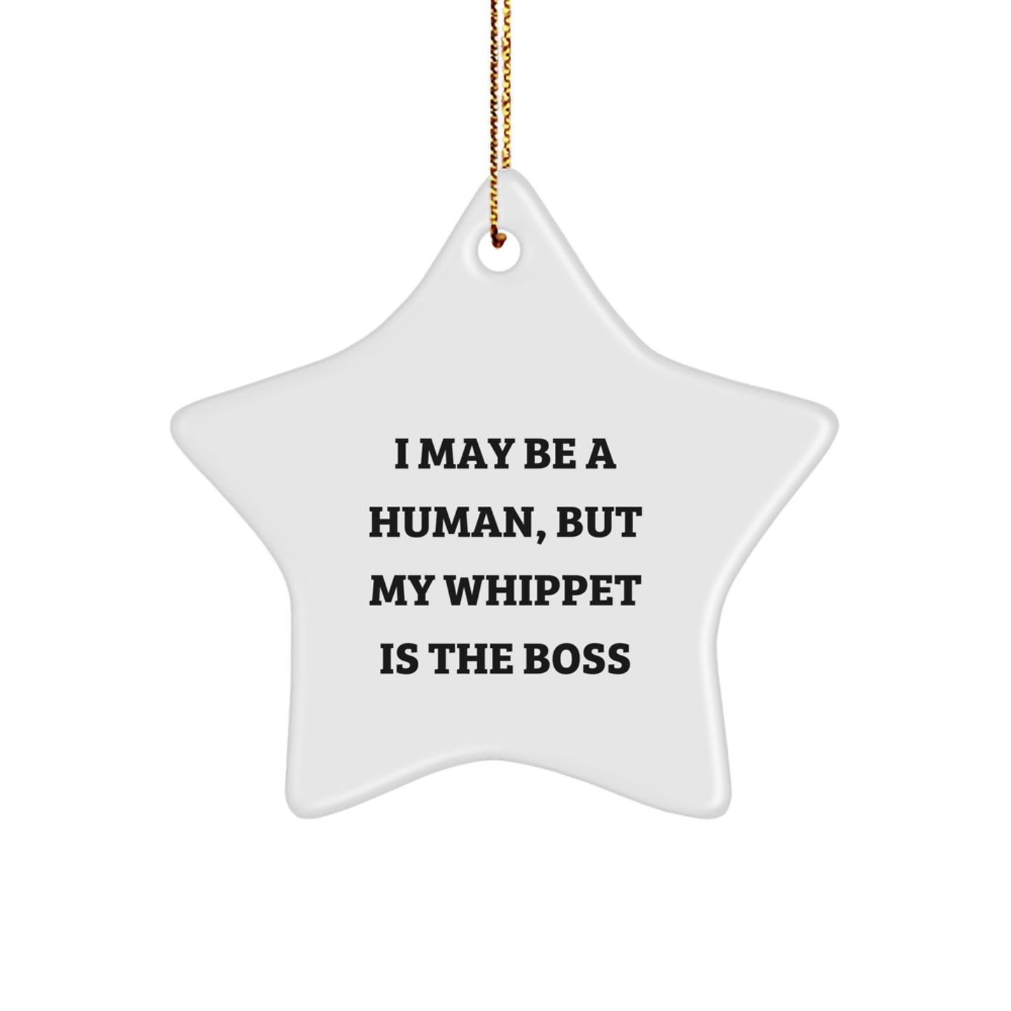 Funny Whippet Dog Gifts, Christmas Unique Gifts from Men to Friends, Whippet Dog Star Ornament - Image 1