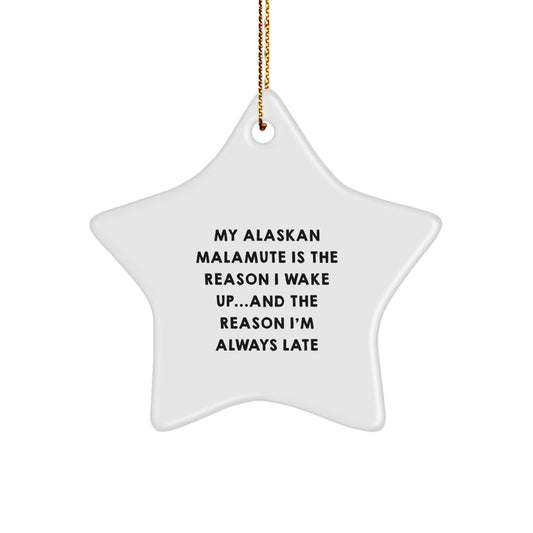 Funny Alaskan Malamute Dog Star Ornament Gifts from Family for Christmas Unique Present - Image 1