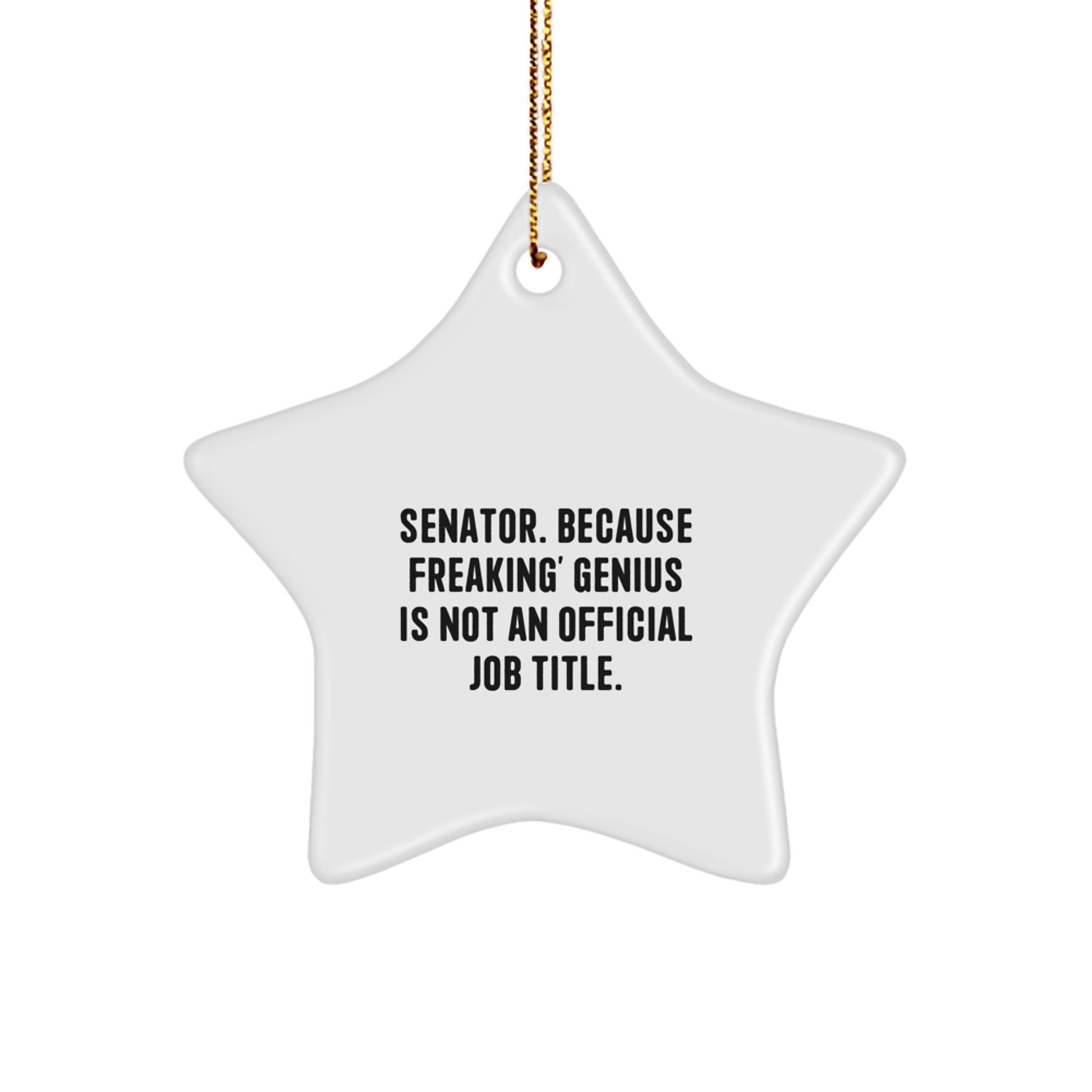 Funny Senator Star Ornament Gifts for Senator, Humorous Senator Christmas Unique Gifts from Friends, Family - Image 1