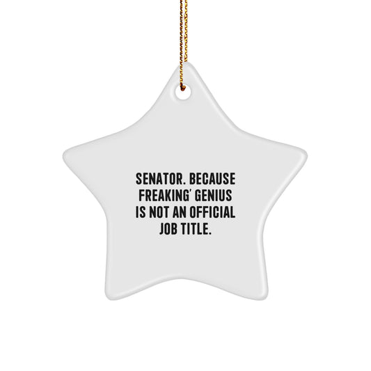 Funny Senator Star Ornament Gifts for Senator, Humorous Senator Christmas Unique Gifts from Friends, Family - Image 1