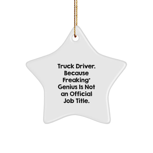 Funny Truck Driver Star Ornaments Gifts for Men, Gifts from Family, Funny Inspirational Truck Driver Christmas Unique Decorations - Image 1