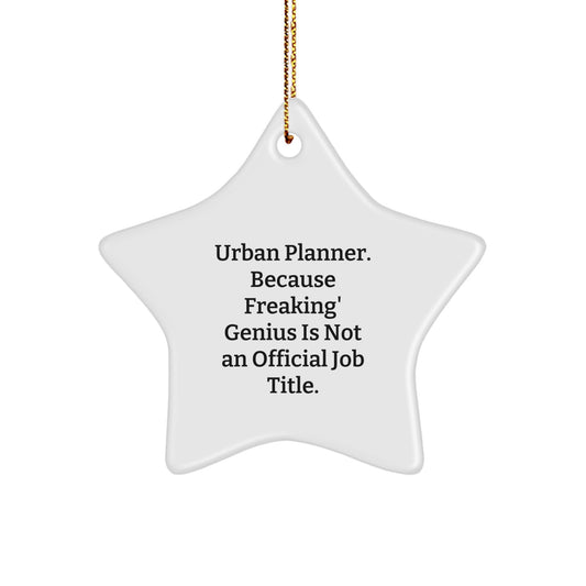 Funny Urban Planner Gifts for Men, Women, or Friends - Star Ornament, Because Freaking' genius Is Not An Official Job Title., Christmas Unique Gifts from Family - Image 1