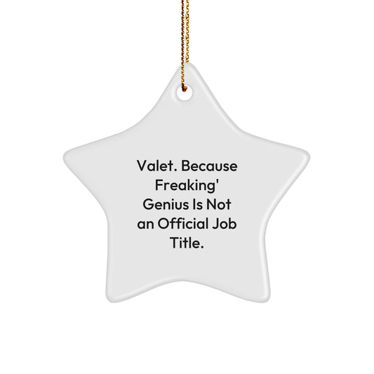 Funny Valet Gifts from Friends, Star Ornament for Men, Valet Star Shaped Christmas Unique Gifts - Image 1