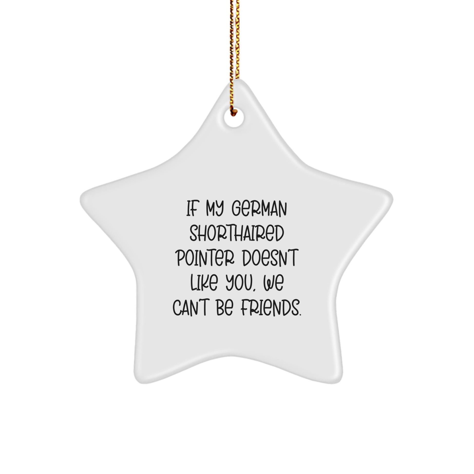 Funny German Shorthaired Pointer Dog Gifts, Christmas Unique Star Ornaments for Friends, If My German Shorthaired Pointer Doesn't Like You, We Can't Be Friends. Star Ornament Gifts from Men - Image 1