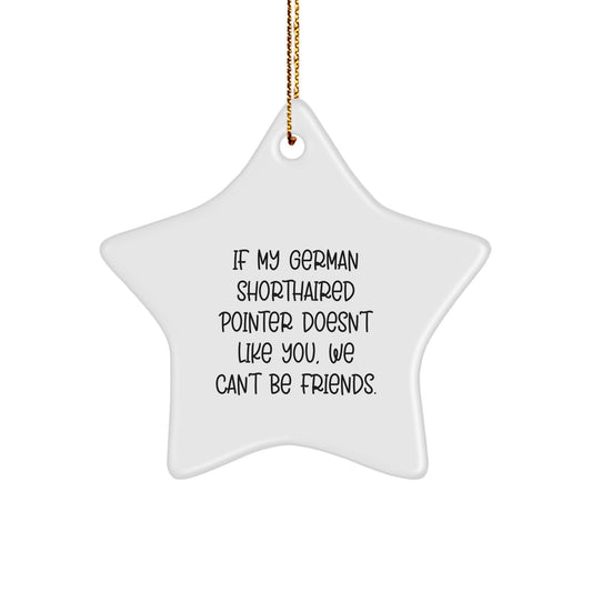 Funny German Shorthaired Pointer Dog Gifts, Christmas Unique Star Ornaments for Friends, If My German Shorthaired Pointer Doesn't Like You, We Can't Be Friends. Star Ornament Gifts from Men - Image 1
