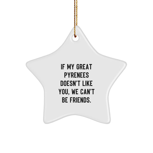 Funny Great Pyrenees Dog Gifts from Men to Friends for Christmas Unique Star Ornament - Image 1