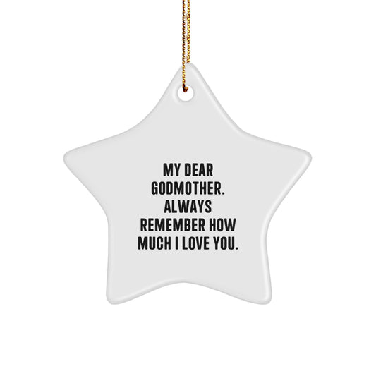 Funny Godmother Gifts from Family - My Dear Godmother Star Ornament, Christmas Unique Gifts for Godmother, Star Shaped Decoration - Image 1
