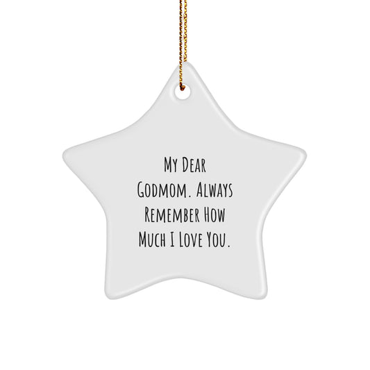 Godmom Gifts from Family - Funny Quote Star Ornament for Christmas Unique Gifts - Gifts for Godmom - Image 1