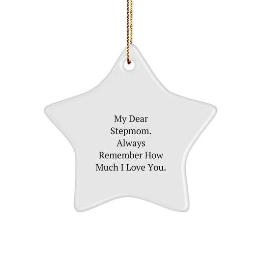 Gifts from Family to Stepmom - Funny Quote Star Ornament for Christmas Unique Gifts, Stepmom Gifts for Women, Star Ornament Decoration - I Love You Stepmom - Image 1