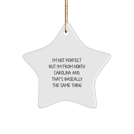 Funny North Carolina Gifts from Family, North Carolina Star Ornament, Gift for Men, Women, Friends, or Coworkers from North Carolina - Image 1