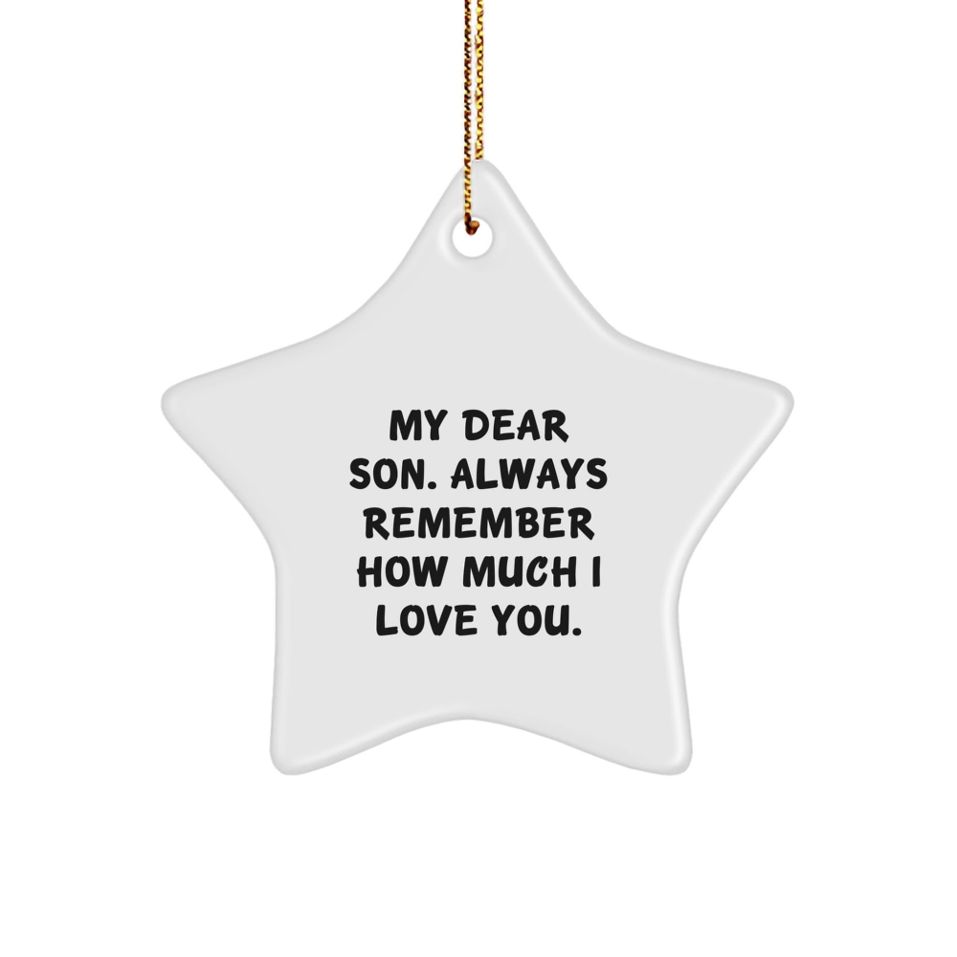 Funny Inspirational Son Gifts from Mom Christmas Star Ornament for Boy Boy Son Star Shaped Gift - Image 1