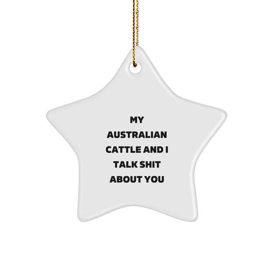 Unique Funny Australian Cattle Dog Christmas Star Ornaments Gifts from Friends for Family Members - Image 1