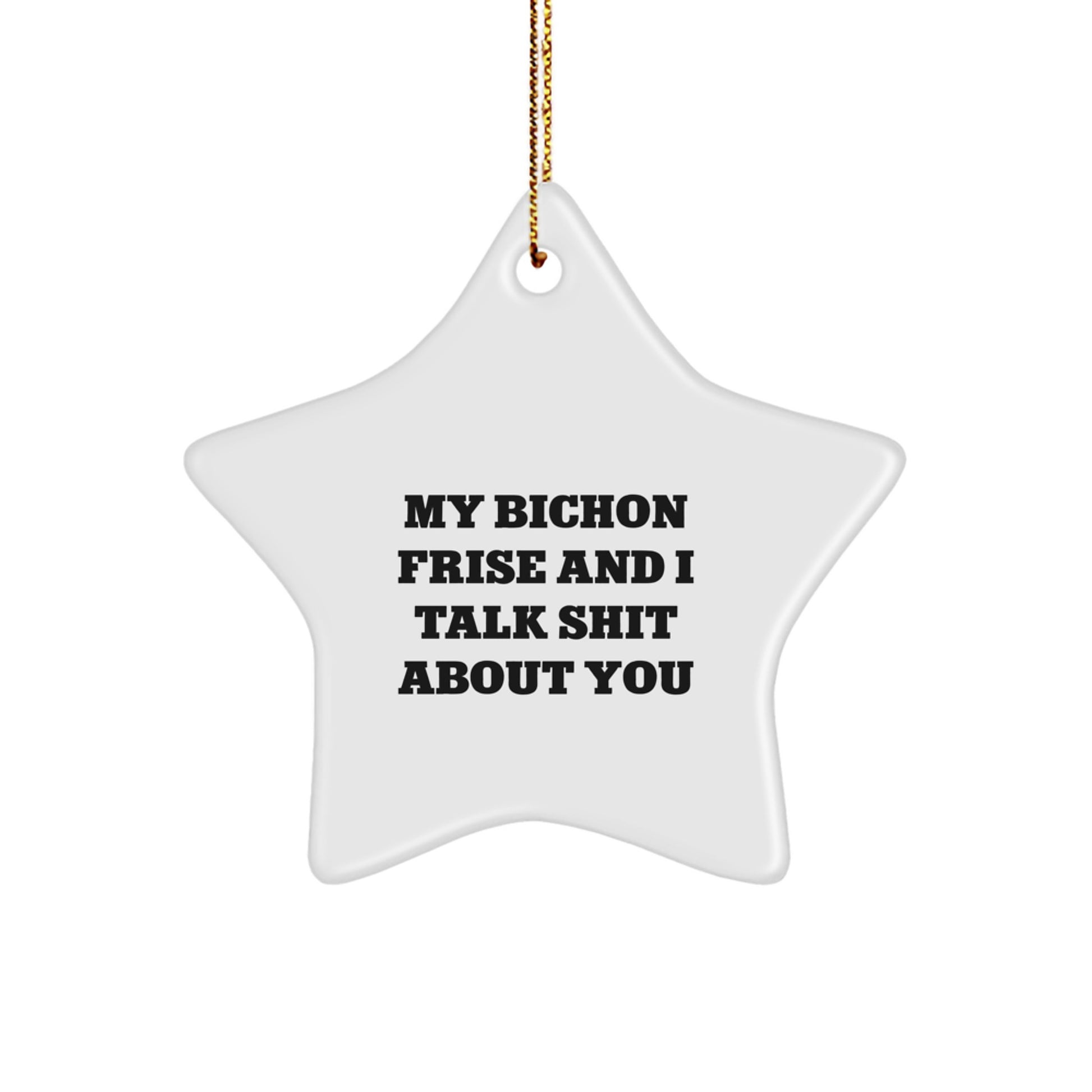 Funny Bichon Frise Dog Gifts from Men to Friends at Christmas Unique Star Ornaments for Bichon Frise Dog - Image 1