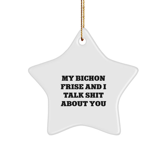 Funny Bichon Frise Dog Gifts from Men to Friends at Christmas Unique Star Ornaments for Bichon Frise Dog - Image 1
