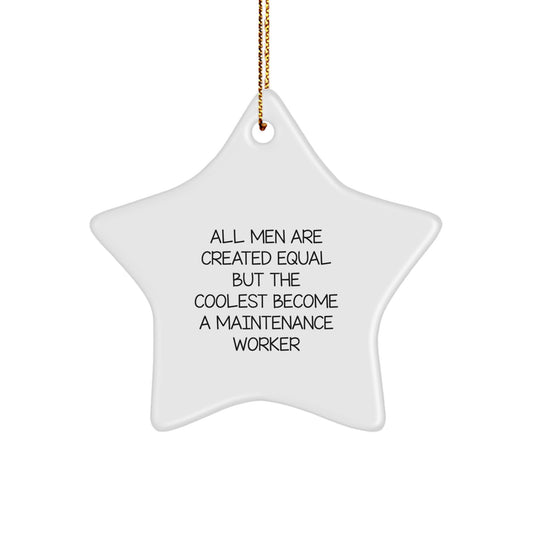 Funny Maintenance Worker Gifts for Men Christmas Star Ornament - Gifts from Family - Maintenance Worker Star Shaped Decoration - Image 1