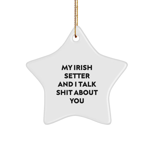 Irish Setter Dog Star Ornament Funny Gift for Irish Setter Dog Lover Friends and Family Christmas Decorations - Image 1