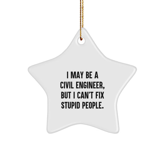 Funny Civil Engineer Star Ornament Gifts from Friends for Christmas Decorations - Image 1