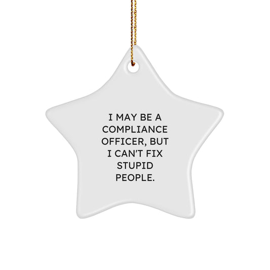Funny Compliance Officer Star Ornament Gifts from Friends to Coworkers at Christmas - Image 1