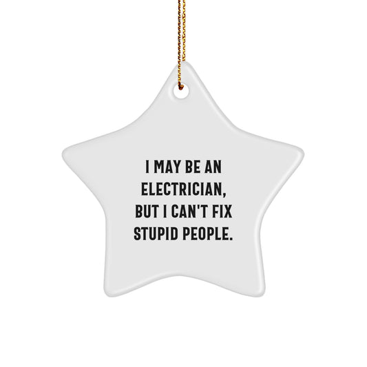 Funny Electrician Star Ornament Gifts for Men, Electrician Christmas Unique Gifts from Family, Friends, Coworkers, Electricians - Image 1
