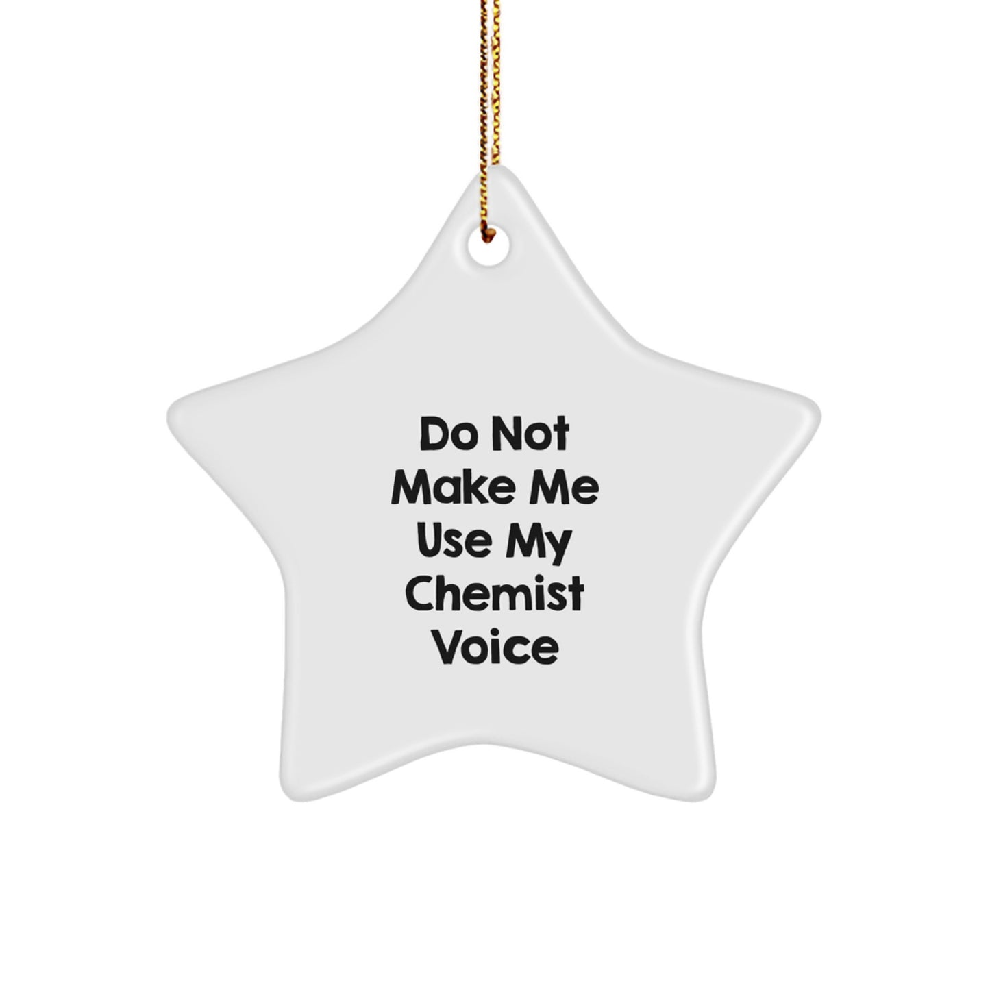 Funny Chemist Gifts from Family, Christmas Unique Star Ornament for Chemist Men, White Star Shaped Decorations - Image 1