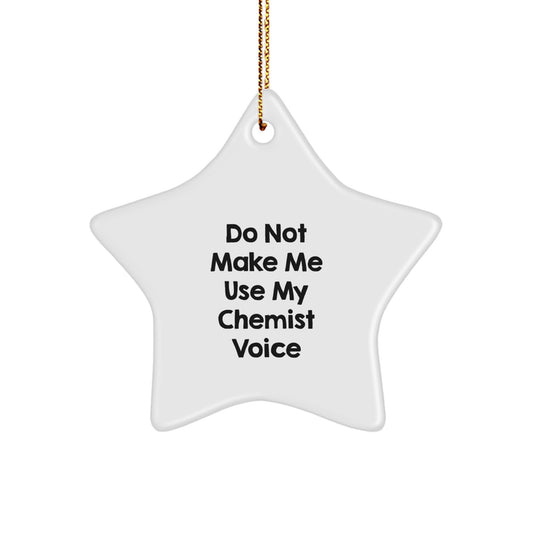 Funny Chemist Gifts from Family, Christmas Unique Star Ornament for Chemist Men, White Star Shaped Decorations - Image 1