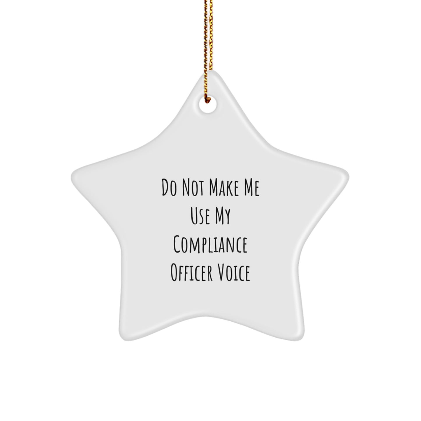 Funny Compliance Officer Gifts from Men to Friends - Christmas Star Ornament, Star Shaped Compliance Officer Voice Gift, Compliance Officer Humorous Christmas Decoration - Image 1