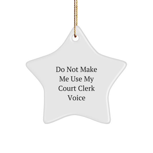 Funny Court Clerk Gifts from Men to Friends for Court Clerk Women Christmas Unique Star Ornament Decorations - Image 1