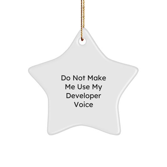 Funny Developer Gifts from Friends for Men - Star Ornament, White, Christmas Unique - Image 1